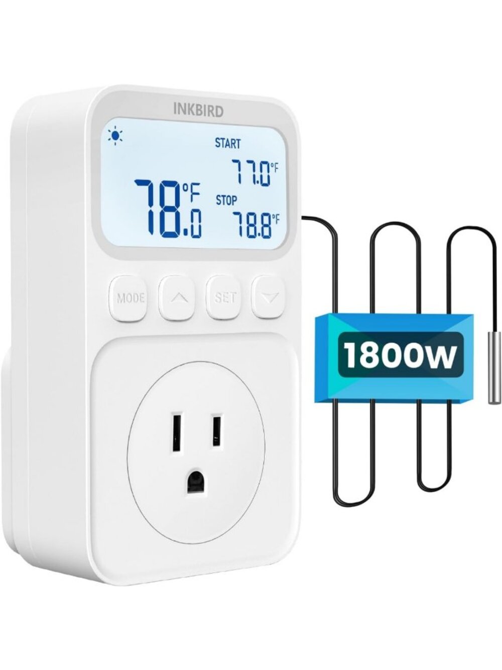 Programmable Digital Thermostat 15A 1800W for Heating & Cooling, Home & Garden